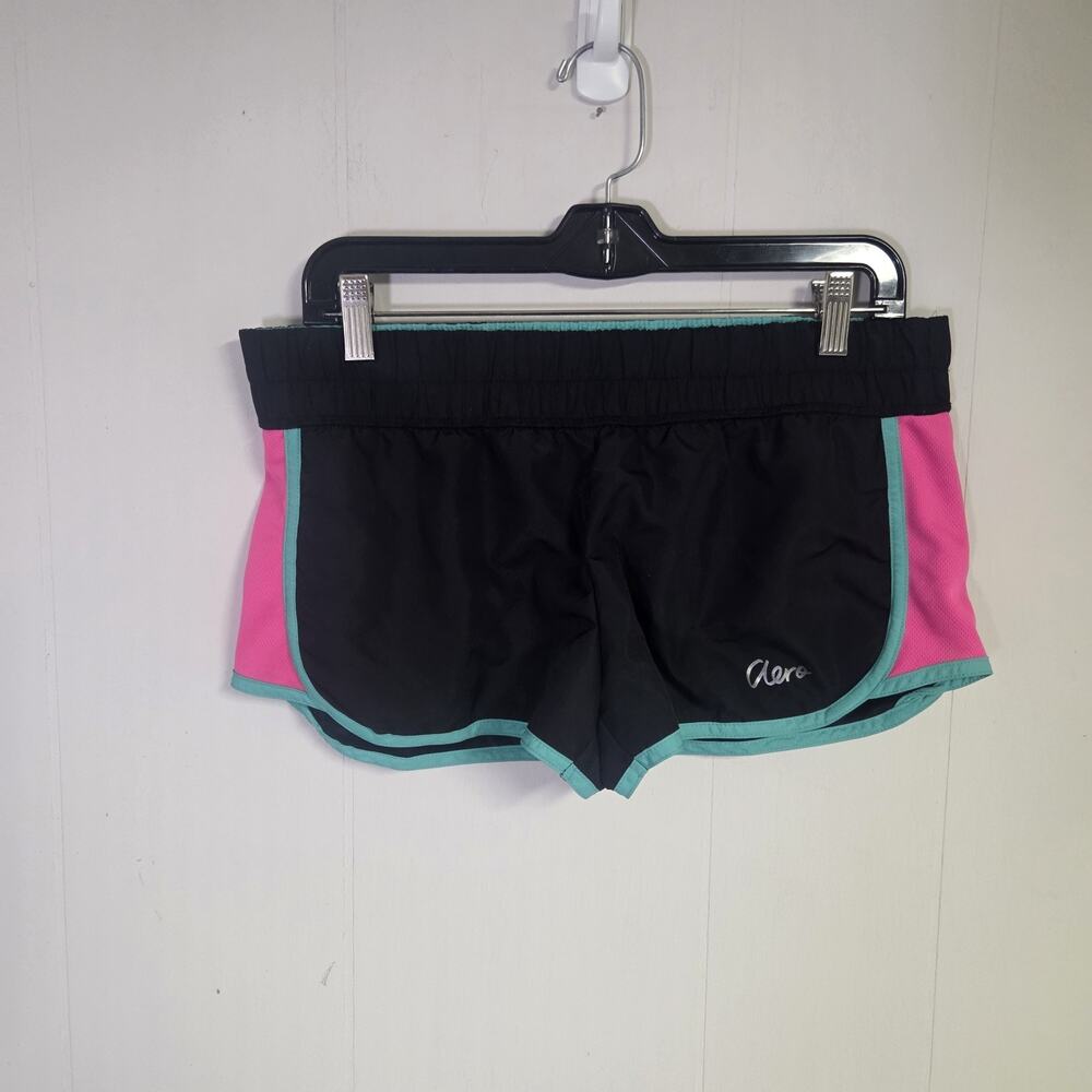 Aeropostale Womens Black Stretch Waistband Workout Micro Shorts Size Medium